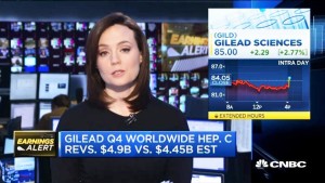 Gilead shares pop 2% on earnings beat (video.cnbc.com)